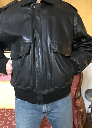 Blouson aviateur cuir noir Mac Douglas Vinted