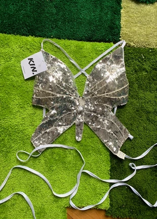 haut à paillettes papillon, marque: y2k, état: Neuf avec étiquette, taille: M / 38 / 10, 40,00 €, 42,70 € Protection acheteurs incluse