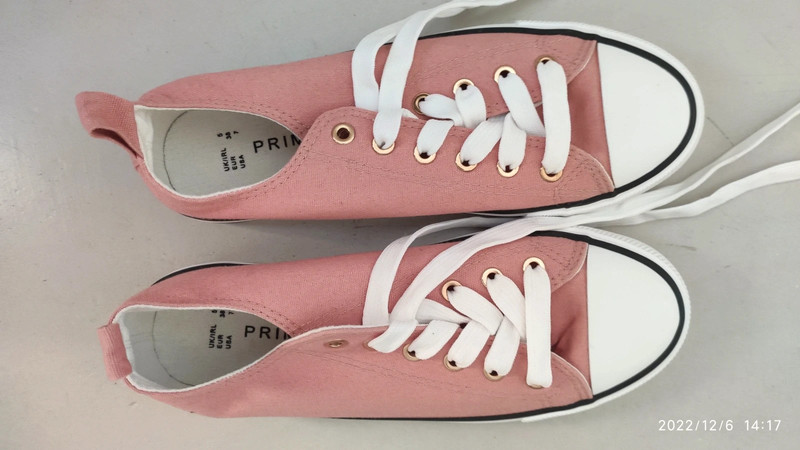 Zapatillas tenis de lona de primark talla 38 rosa empolvado -