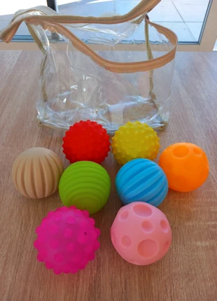 Lot de  8 balles sensorielles colorées neuves diamètre 6 cm, marque: Balles Sensorielles, état: Neuf sans étiquette, taille: Jusqu'à 1 mois / 50 cm, 9,00 €, 10,15 € Protection acheteurs incluse