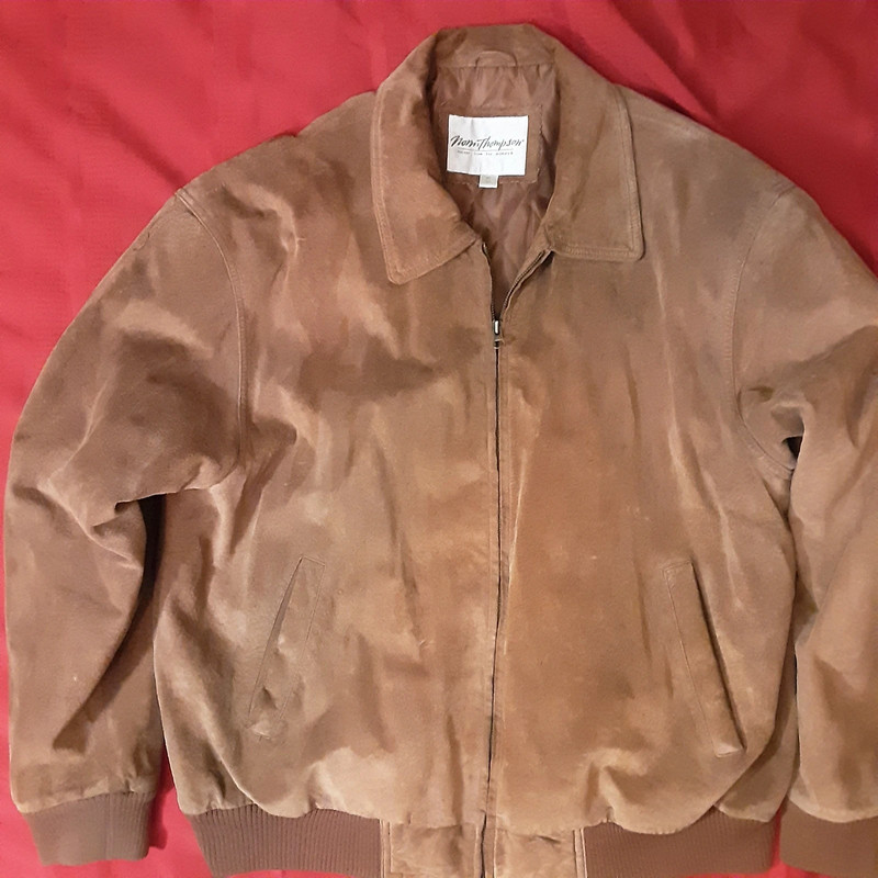 Norman Thomas mens tan suede jacket size xl 1