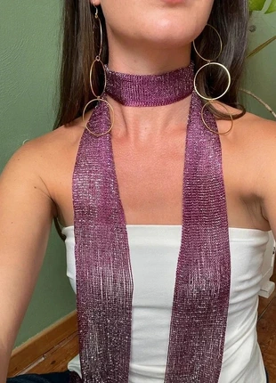 Glitter sjaaltje paars, merk: atelierluna, staat: Nieuw zonder prijskaartje, € 12,00, € 13,30 inclusief Kopersbescherming