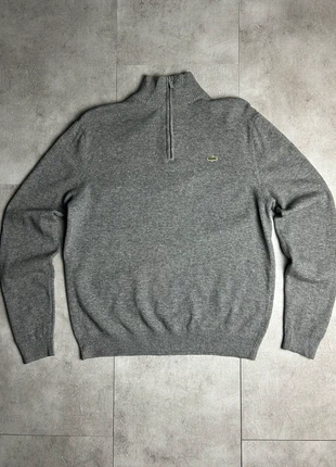 Sweat pull Lacoste gris 1/4 zip col camionneur en pure laine vierge taille 5 taille L, marca: Lacoste, estado: Muito bom, tamanho: L, €34.00, €36.40 inclui Proteção do Comprador