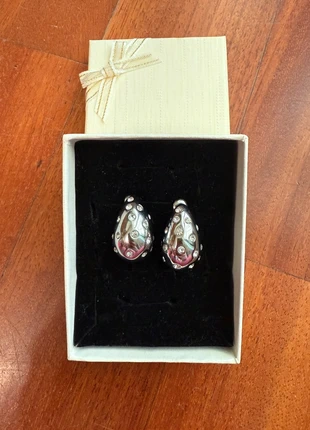 Orecchini a goccia (drop) in acciaio zirconati argento, marca: Stainless steel, estado: Nuevo sin etiquetas, 10,00 €, 11,20 € Protección al comprador incluida