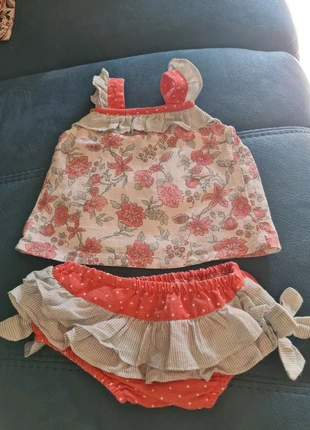 Conjunto de camisa y braguita de lino Miranda, talla 1-3meses., merk: Miranda, staat: Heel goed, maat: 1-3 maanden / 56 cm, € 8,00, € 9,10 inclusief Kopersbescherming