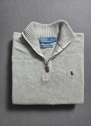 Pull col zippé Polo by Ralph Lauren homme M gris 100% coton, marca: Ralph Lauren, estado: Muy bueno, tamaño: M, 45,00 €, 47,95 € Protección al comprador incluida