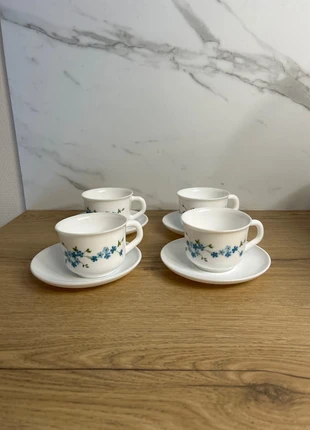 Lot de 4 tasses Myosotis, brand: Arcopal, condition: Good, €12.00, €13.30 includes Buyer Protection Pro