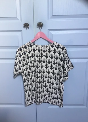 Blouse blanche et noire, marca: H&M, estado: Muito bom, tamanho: S / 36 / 8, €9.00, €10.15 inclui Proteção do Comprador