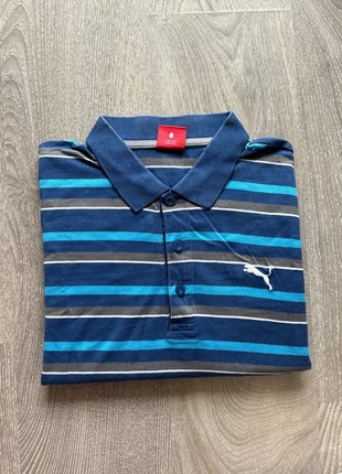 Polo Puma rayé bleu marine et turquoise – Taille XL - manches courtes, marque: Puma, état: Très bon état, taille: XL, 4,99 €, 5,94 € Protection acheteurs incluse