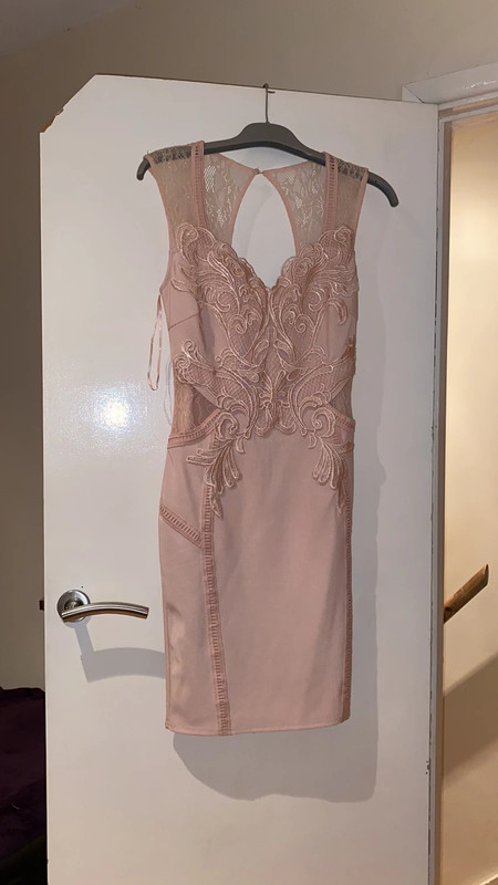 Lipsy London mulher vestido longo nude