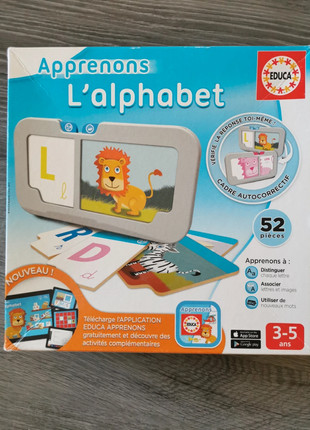 EDUCA,APPRENONS L ALPHABET,JEUX ÉDUCATIFS,PUZZLE,ENFANT-3-4-5 ANS,BLISTER,NEUF