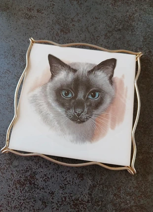 Dessous de plat carreau faïence Chat, marca: Villeroy & Boch, estado: Muy bueno, 10,00 €, 11,20 € Protección al comprador incluida