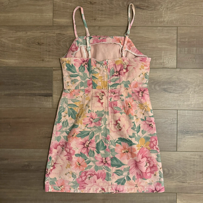 BDG Urban Outfitters pink Floral Denim Mini Dress 3