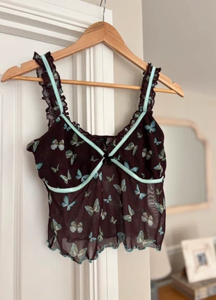 Butterfly mesh top 🤎, brand: Urban Outfitters, condition: Very good, size: L / 12, £12.00, £13.30 includes Buyer Protection