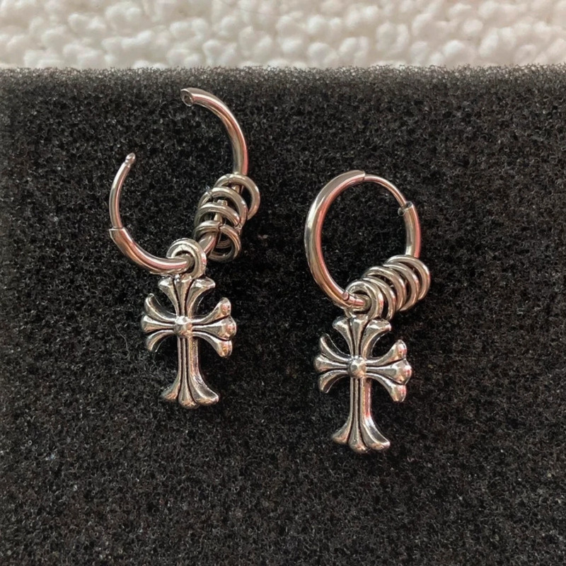 Cross Dangle Drop Earrings for Men Women 2