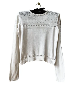 Pull blanc à découpes motifs, marque: ASOS, état: Bon état, taille: XXS / 32 / 4, 4,00 €, 4,90 € Protection acheteurs incluse