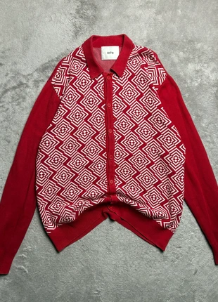 Cardigan/gilet/veste Arte rouge et blanc à motif taille XL, merk: Arte, staat: Heel goed, maat: XL, € 119,00, € 125,65 inclusief Kopersbescherming