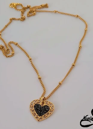 Pendentif en résine cœur doré et noir, marke: Fait Main, zustand: Neu, 13,00 €, 14,35 € inklusive Vinted-Käuferschutz