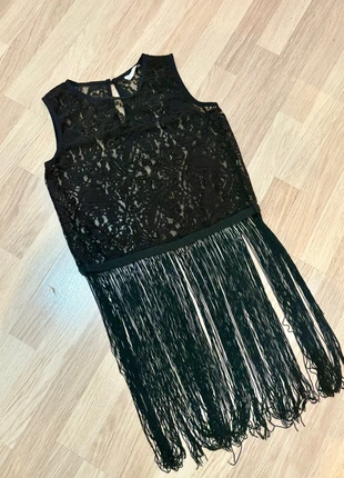 Camisa negra encaje y flecos, marque: Lefties, état: Très bon état, taille: S / 36 / 8, 6,00 €, 7,00 € Protection acheteurs incluse