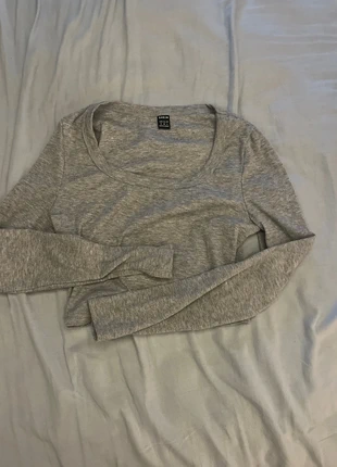 Grey Shein Scoop Neck Crop Top, brand: Shein, condition: New without tags, size: M / 38 / 10, €1.00, €1.75 includes Buyer Protection
