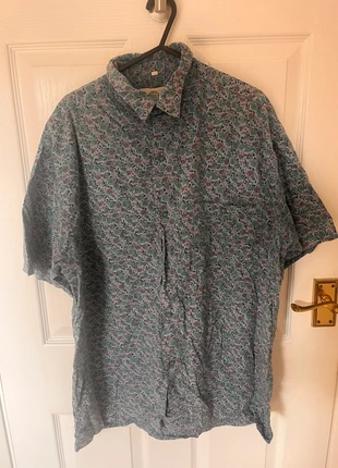 Men’s Vintage Floral Shirt M – Light Blue Turquoise Pattern, Short Sleeve Button Up, brand: Vintage Dressing, condition: Very good, size: M, £5.00, £5.95 includes Buyer Protection