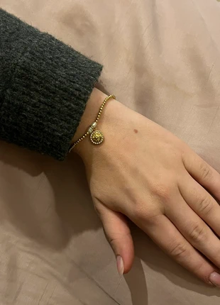 bracelet en acier inoxydable plaqué or avec un pendentif élégant, condition: New with tags, €10.00, €11.20 includes Buyer Protection