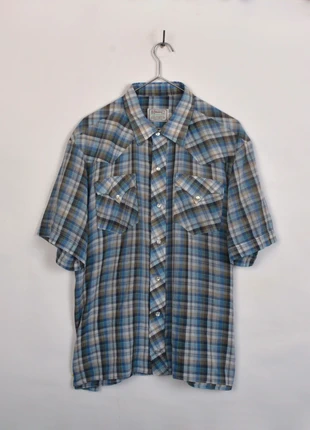 Vintage western checked shirt by H bar C - California Ranchwear made in U.S.A circa 1960-70 (1121), brand: H bar C, condition: Very good, size: M, €95.00, €100.45 includes Buyer Protection Pro