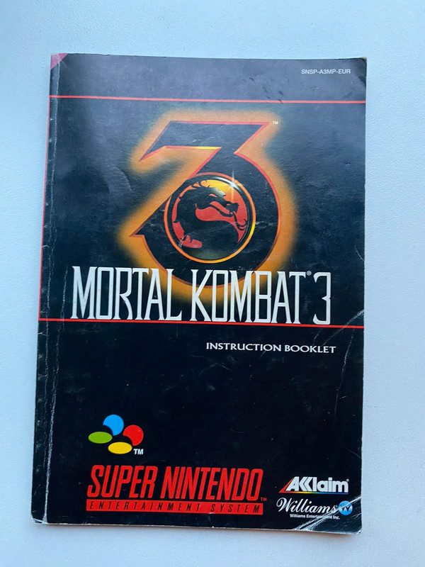 Super Nintendo Snes Manual Mortal Kombat 3 1