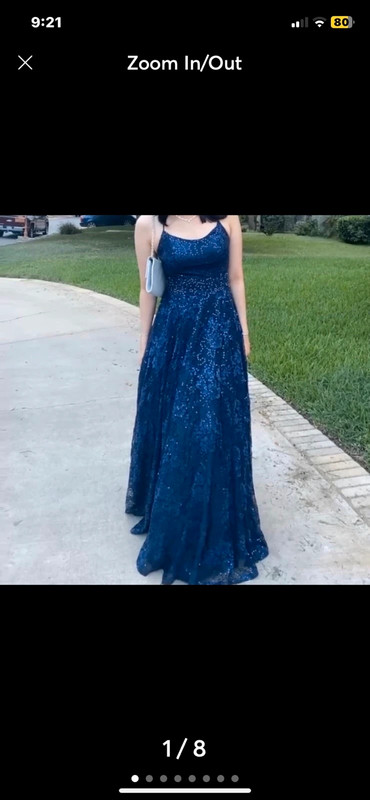 Blue sequin prom dress 1