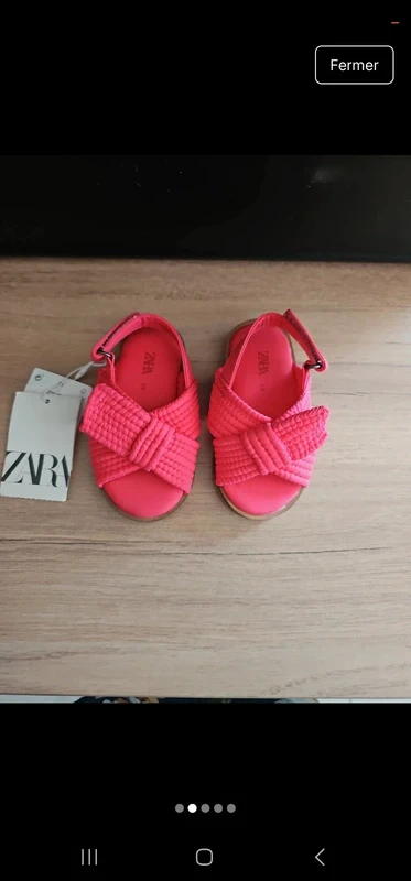 Jolie sandales zara rose fushia pointure 19 neuve avec etiquette - photo numéro 2