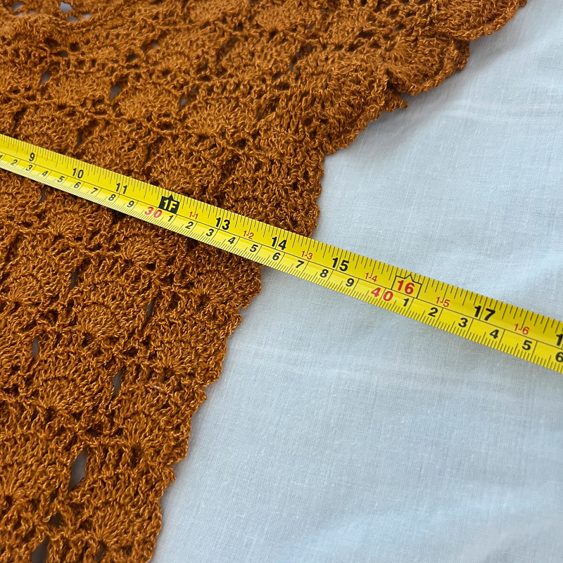 Burnt orange hand-knit blouse 4