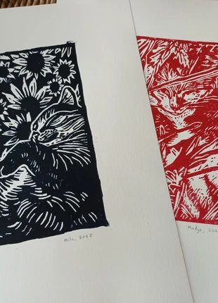 Set of 2 original cat prints, marque: Original, état: Neuf avec étiquette, 14,00 €, 15,40 € Protection acheteurs incluse