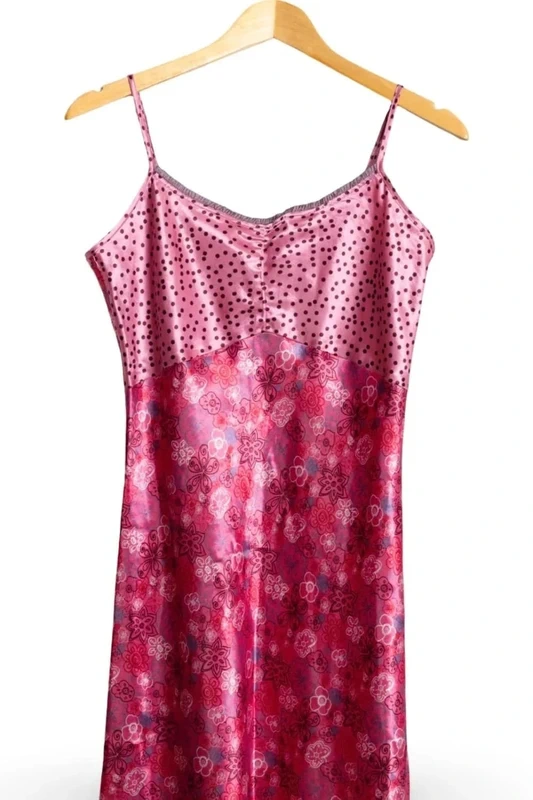 Robe fluide rose à motifs fleurs et pois • pink dress floral print polka dots 38/40 - photo numéro 4