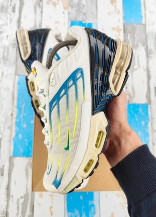 Baskets Sneackers Nike Air Max Plus 3 TN << White Blue Volt >> Taille 42, merk: Nike, staat: Heel goed, maat: 42, € 65,00, € 68,95 inclusief Kopersbescherming Pro