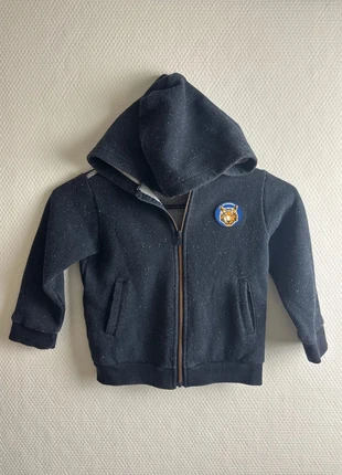 Veste à capuche bleu marine  garçon 2/3 ans – intérieur chaud – badge tigre, merk: 3 Pommes, staat: Heel goed, maat: 3 jaar / 98 cm, € 3,96, € 4,86 inclusief Kopersbescherming