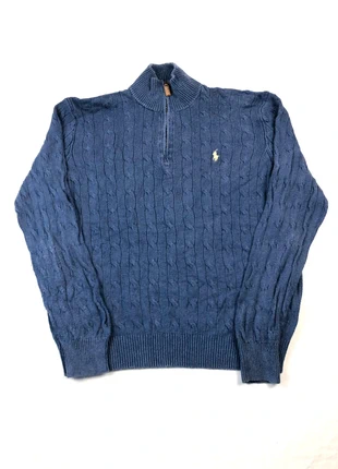 Half zip Ralph Lauren Torsadé -Bleu Marine, brand: Ralph Lauren, condition: Very good, size: L, €35.00, €37.45 includes Buyer Protection