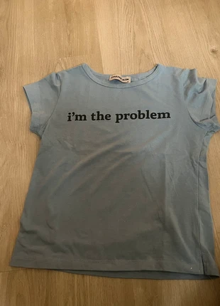 Light blue slogan baby tee, brand: romantic blue, condition: Very good, size: M / UK 12-14, £10.00, £11.20 includes Buyer Protection