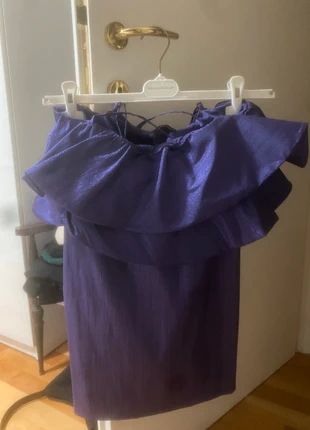 zara vestito brillantini paillettes viola tubino abito da sera vollant, marque: Zara, état: Très bon état, taille: M / 38 / 10, 16,00 €, 17,50 € Protection acheteurs incluse