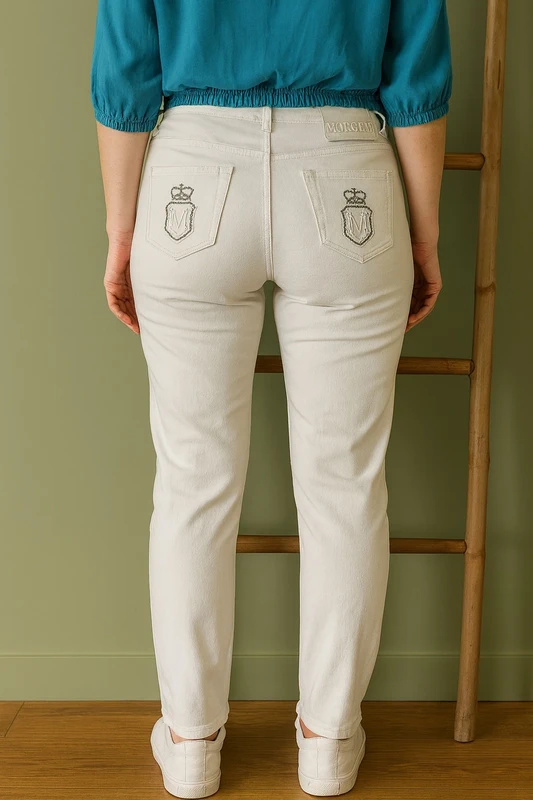 Jean slim blanc Morgan – taille M, coupe ajustée - photo numéro 2