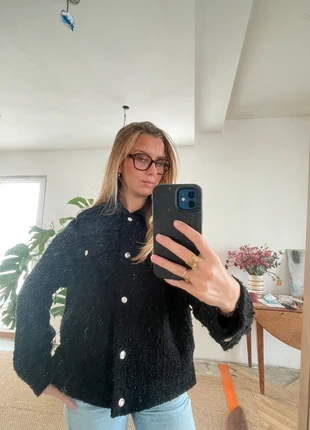 Veste noire en tweed PIMKIE, merk: Pimkie, staat: Goed, maat: S / 36 / 8, € 10,00, € 11,20 inclusief Kopersbescherming