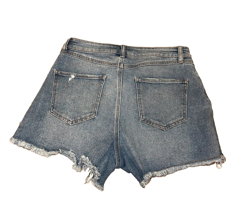 dark blue wash jean shorts 2