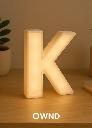 LED “K” Light Sign - 14 cm - Minimalist Illuminated Decoration, marca: ownd, estado: Nuevo con etiquetas, 15,90 €, 17,40 € Protección al comprador Pro incluida