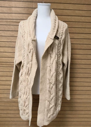 J.Jill / Femme / Taille L / Beige Écru / Gilet Torsadé Vintage 80% Laine Épais Hiver Cocoon, brand: Vintage Dressing, condition: Very good, size: L / 40 / 12, €9.00, €10.15 includes Buyer Protection