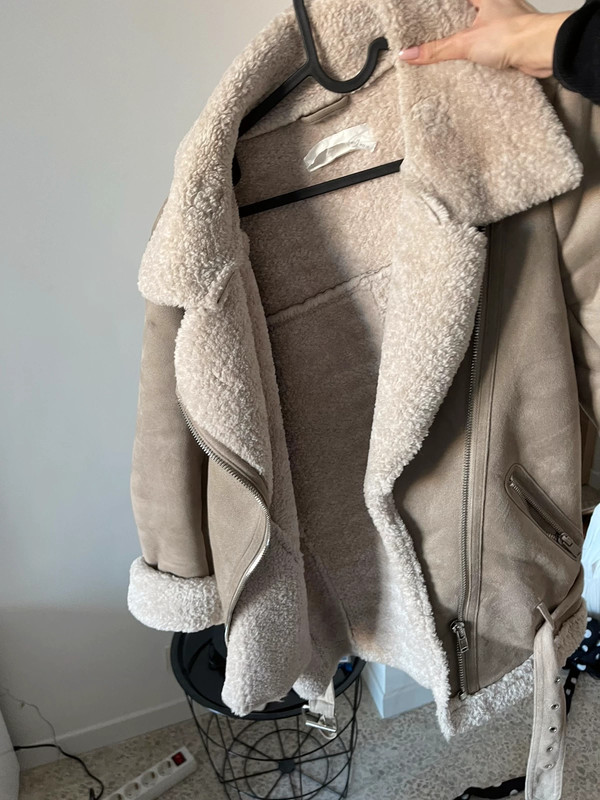Manteau Zara beige moumoute