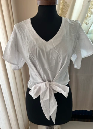 Blusa bianca in cotone donna / Chemisier blanc en coton pour femme, marca: Shiki, estado: Muy bueno, tamaño: S / 36 / 8, 10,00 €, 11,20 € Protección al comprador incluida