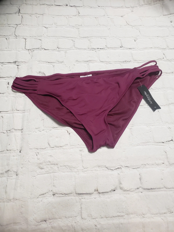 Ambrielle burgundy women's swimsuit bottoms. Bikini bottoms.