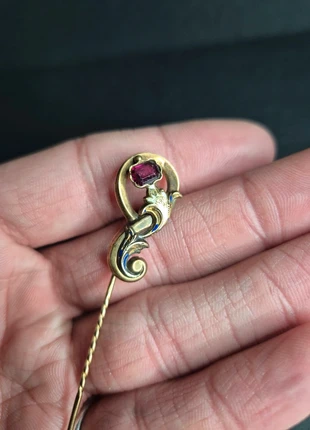 Magnifique épingle à chapeau, foulard ou cravate plaquée Or style art nouveau, condition: Good, €59.00, €62.65 includes Buyer Protection