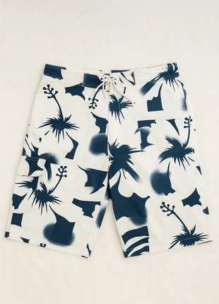 Short de bain tropical blanc et bleu style hawaï (Taille L), brand: Super U, condizioni: Nuovo senza cartellino, taglia: L, €5.00, €5.95 include la Protezione acquisti