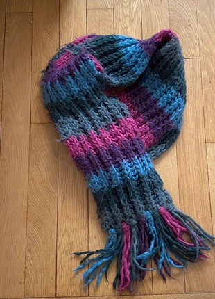 Jolie écharpe multicolore grosses mailles gris violet, estado: Bom, €1.50, €2.28 inclui Proteção do Comprador