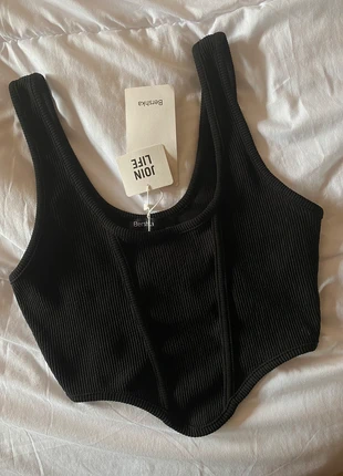 Top bustier rib, marque: Bershka, état: Neuf avec étiquette, taille: S / 36 / 8, 10,00 €, 11,20 € Protection acheteurs incluse